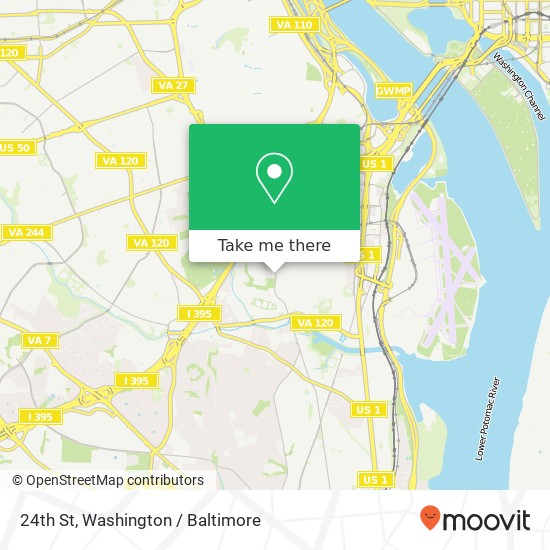 Mapa de 24th St, Arlington, VA 22202