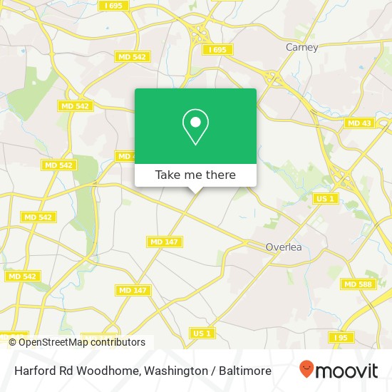 Mapa de Harford Rd Woodhome, Parkville, MD 21234