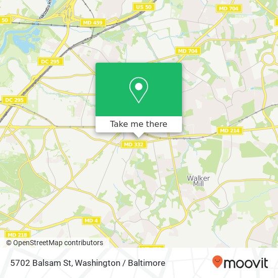 Mapa de 5702 Balsam St, Capitol Heights, MD 20743