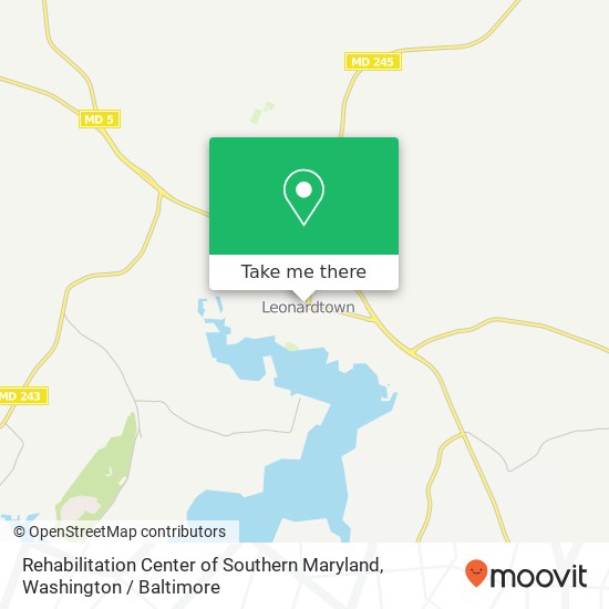 Rehabilitation Center of Southern Maryland map