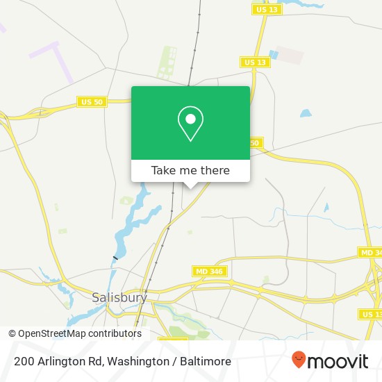 Mapa de 200 Arlington Rd, Salisbury, MD 21801