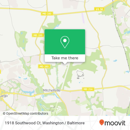 Mapa de 1918 Southwood Ct, Bowie, MD 20721