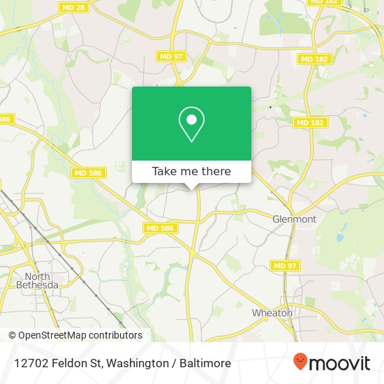 Mapa de 12702 Feldon St, Silver Spring, MD 20906