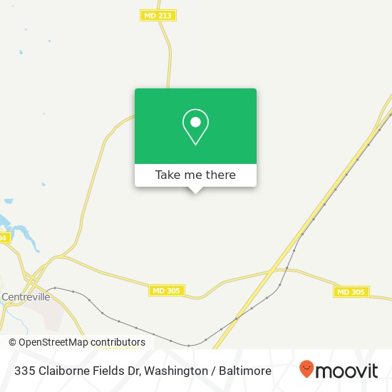 Mapa de 335 Claiborne Fields Dr, Centreville, MD 21617