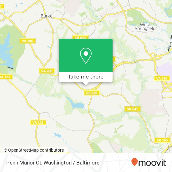 Mapa de Penn Manor Ct, Springfield, VA 22153