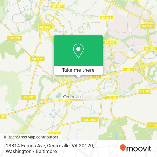 Mapa de 13814 Eames Ave, Centreville, VA 20120