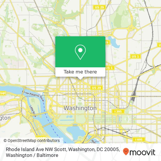 Rhode Island Ave NW Scott, Washington, DC 20005 map