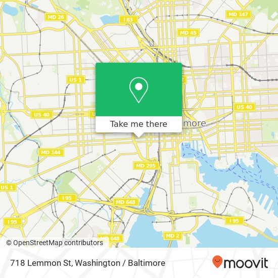Mapa de 718 Lemmon St, Baltimore, MD 21201