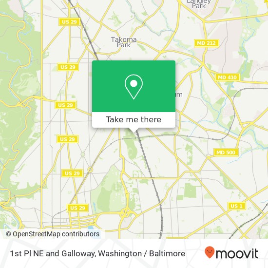 Mapa de 1st Pl NE and Galloway, Washington, DC 20011