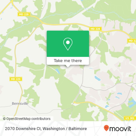 Mapa de 2070 Downshire Ct, Waldorf, MD 20603