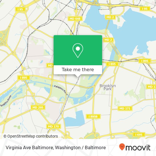 Mapa de Virginia Ave Baltimore, Halethorpe, MD 21227