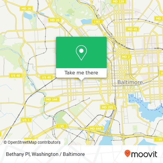 Bethany Pl, Baltimore, MD 21223 map