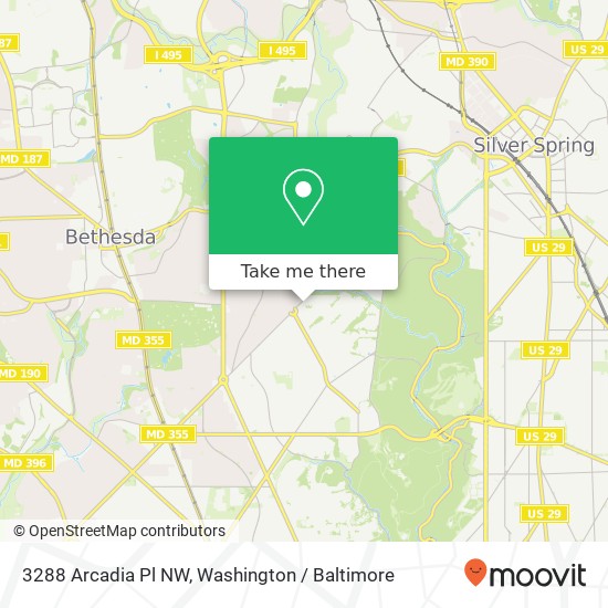 Mapa de 3288 Arcadia Pl NW, Washington, DC 20015