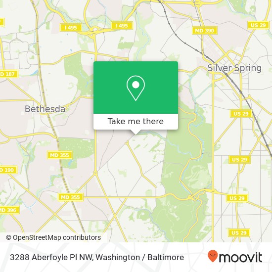 Mapa de 3288 Aberfoyle Pl NW, Washington, DC 20015