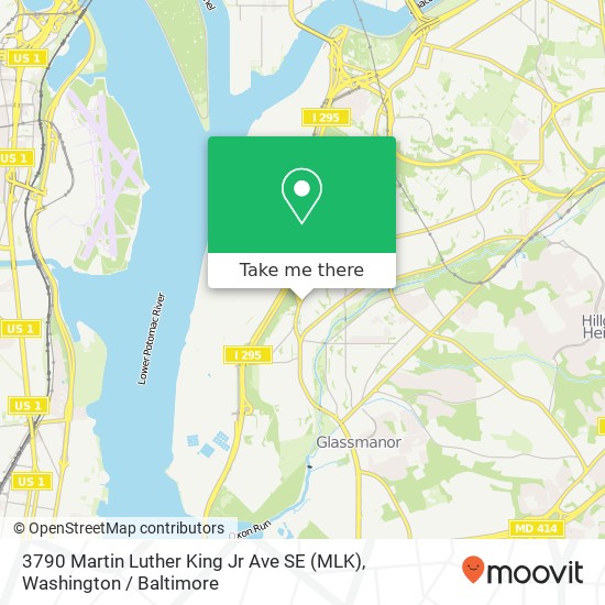 3790 Martin Luther King Jr Ave SE (MLK), Washington (Wash DC), DC 20032 map