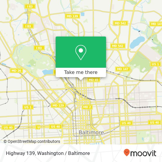 Highway 139, Baltimore, MD 21218 map