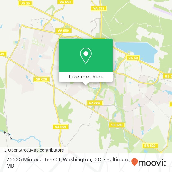 Mapa de 25535 Mimosa Tree Ct, Chantilly, VA 20152