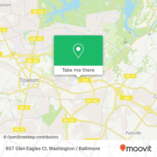 Mapa de 807 Glen Eagles Ct, Towson, MD 21286