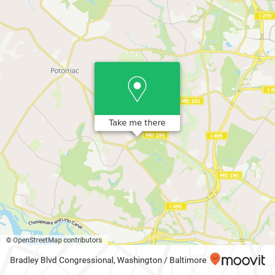 Mapa de Bradley Blvd Congressional, Potomac, MD 20854