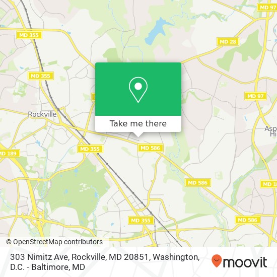 Mapa de 303 Nimitz Ave, Rockville, MD 20851