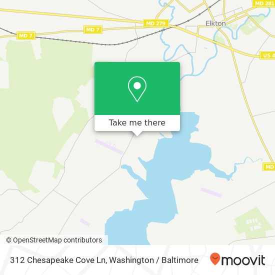 Mapa de 312 Chesapeake Cove Ln, Elkton, MD 21921
