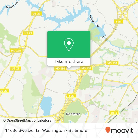 Mapa de 11636 Sweitzer Ln, Laurel, MD 20707