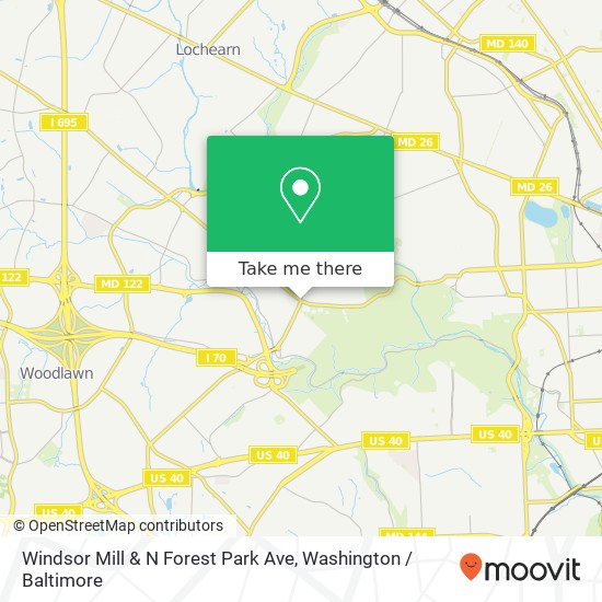 Mapa de Windsor Mill & N Forest Park Ave, Gwynn Oak, MD 21207