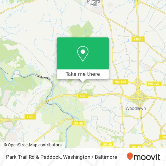 Park Trail Rd & Paddock, Windsor Mill, MD 21244 map