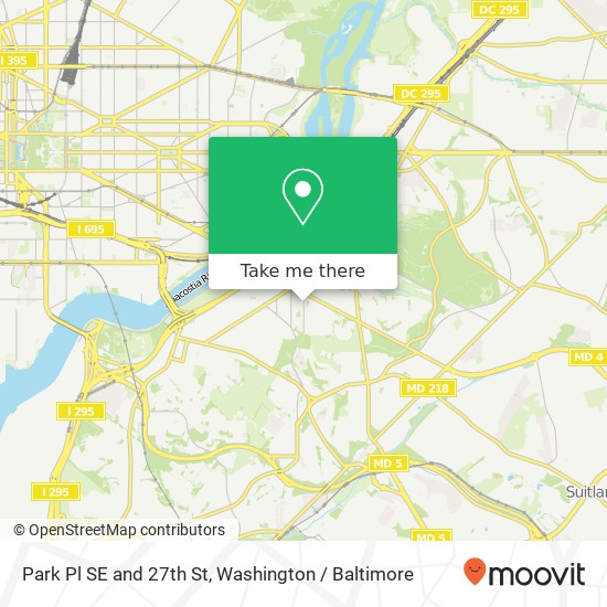 Park Pl SE and 27th St, Washington, DC 20020 map