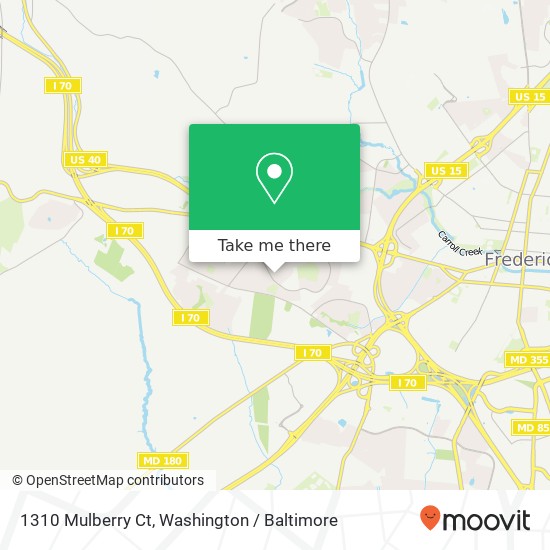 Mapa de 1310 Mulberry Ct, Frederick, MD 21703