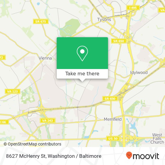 Mapa de 8627 McHenry St, Vienna, VA 22180