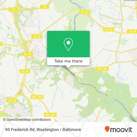 Mapa de 90 Frederick Rd, Ellicott City, MD 21043