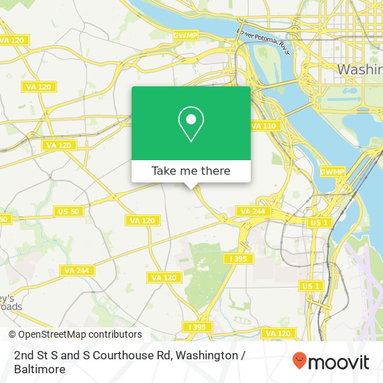 Mapa de 2nd St S and S Courthouse Rd, Arlington, VA 22204