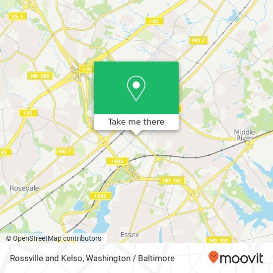 Rossville and Kelso, Essex, MD 21221 map