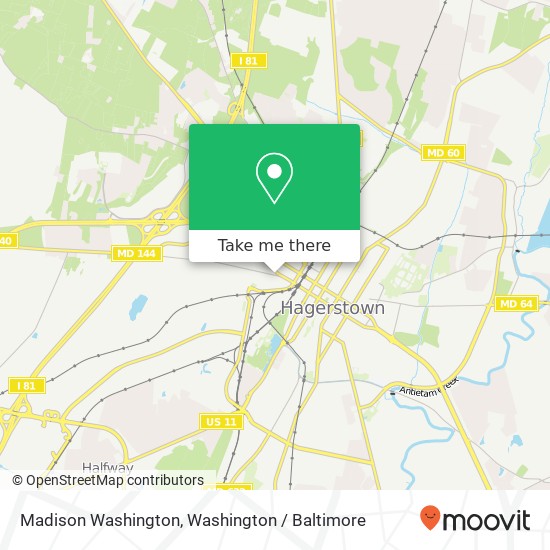 Mapa de Madison Washington, Hagerstown, MD 21740