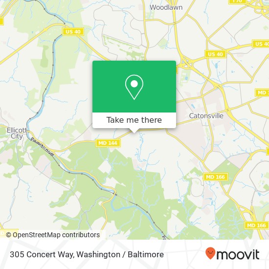 Mapa de 305 Concert Way, Catonsville, MD 21228