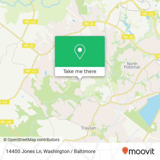 Mapa de 14400 Jones Ln, Gaithersburg, MD 20878