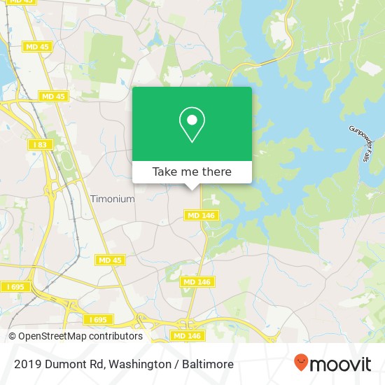 Mapa de 2019 Dumont Rd, Lutherville Timonium, MD 21093