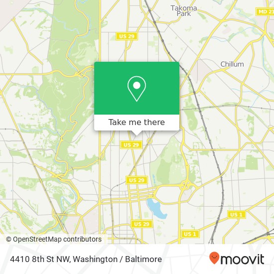 Mapa de 4410 8th St NW, Washington, DC 20011