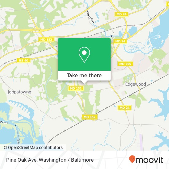 Mapa de Pine Oak Ave, Edgewood, MD 21040