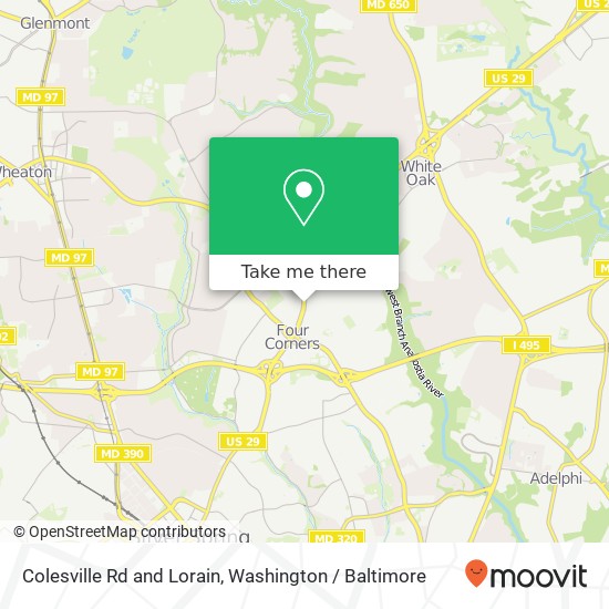 Colesville Rd and Lorain, Silver Spring, MD 20901 map