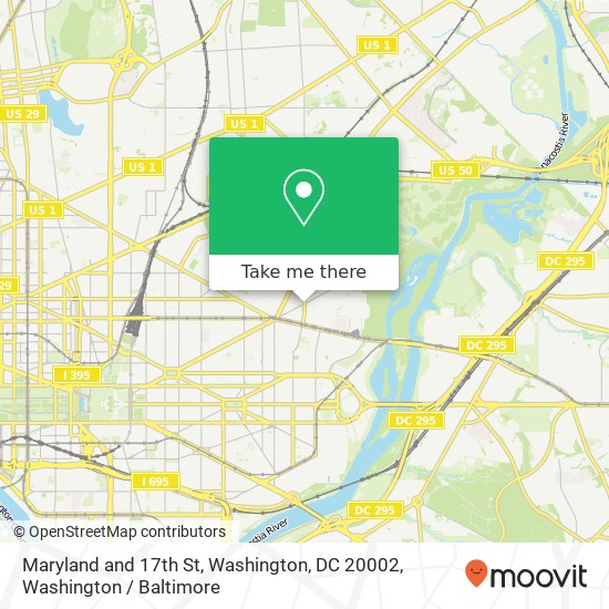 Maryland and 17th St, Washington, DC 20002 map