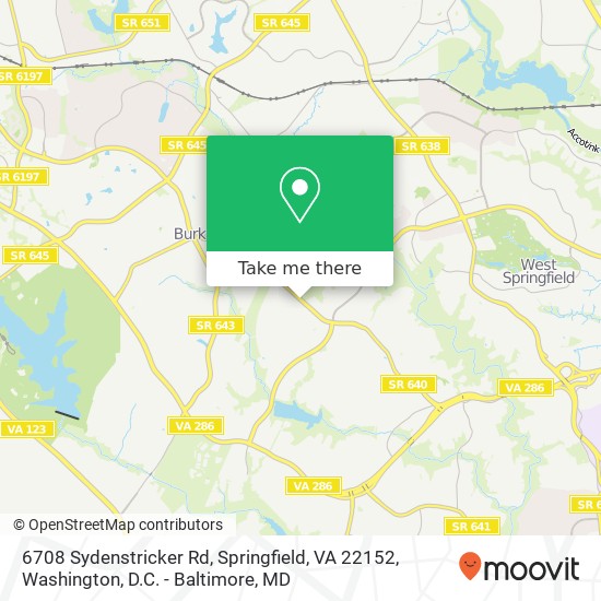 6708 Sydenstricker Rd, Springfield, VA 22152 map