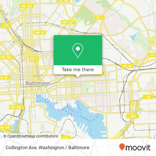 Mapa de Collington Ave, Baltimore, MD 21231