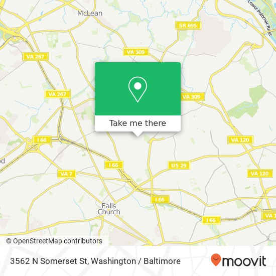Mapa de 3562 N Somerset St, Arlington, VA 22213