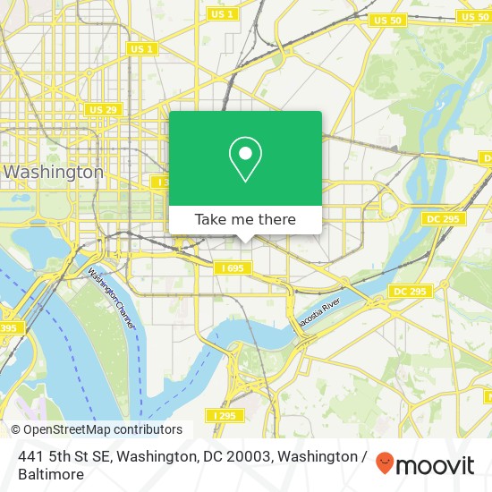 Mapa de 441 5th St SE, Washington, DC 20003