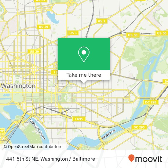 Mapa de 441 5th St NE, Washington, DC 20002