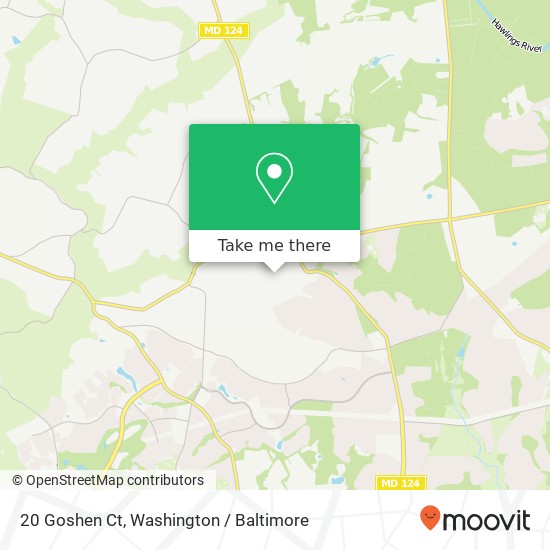 Mapa de 20 Goshen Ct, Gaithersburg, MD 20882