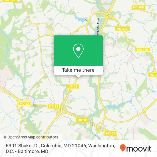 6301 Shaker Dr, Columbia, MD 21046 map