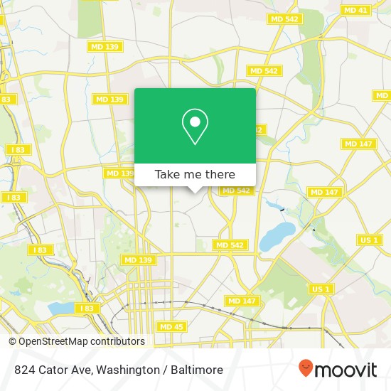 Mapa de 824 Cator Ave, Baltimore, MD 21218